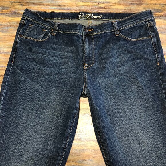 Old Navy The Sweetheart Jeans Straight Leg High Rise Blue Womens Size 18 - Picture 14 of 15
